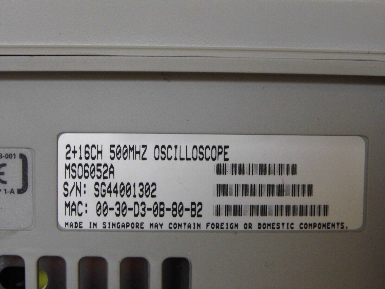 Keysight Agilent MSO6052A 500MHz 4GS/s 2Ch Oscilloscope w/accessories and POD Keysight Agilent MSO6052A 500MHz 4GS/s 2Ch Oscilloscope w/accessories and POD